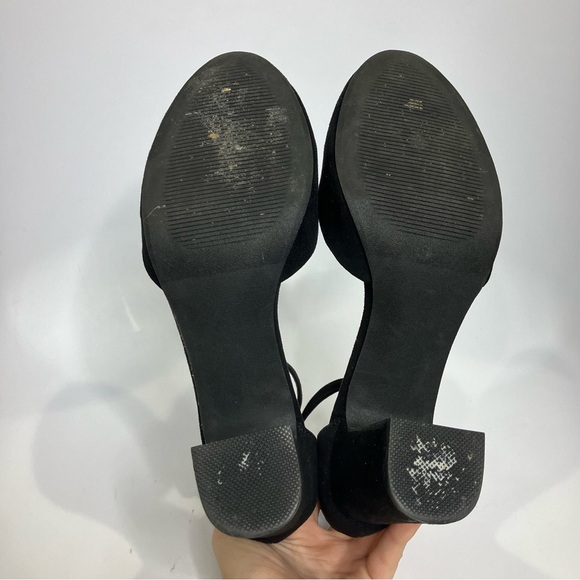 LC Lauren Conrad Hydrangea black ankle strap shoes block heel women’s size 10 - Picture 7 of 9